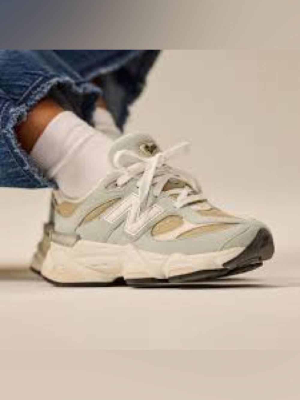 New Balance 9060 Green & White Sneakers US 1 color “olivine”.